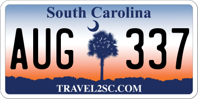 SC license plate AUG337
