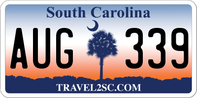 SC license plate AUG339