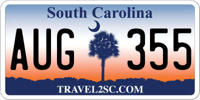 SC license plate AUG355