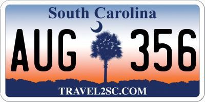 SC license plate AUG356