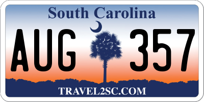 SC license plate AUG357