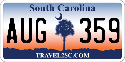 SC license plate AUG359