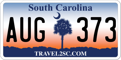 SC license plate AUG373