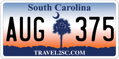 SC license plate AUG375