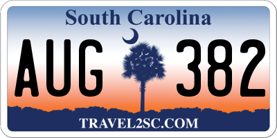 SC license plate AUG382