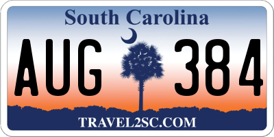 SC license plate AUG384