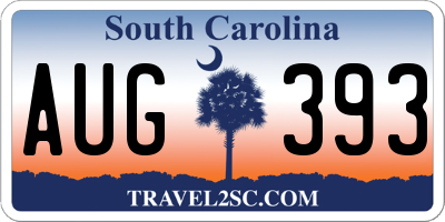 SC license plate AUG393