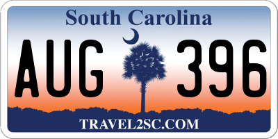 SC license plate AUG396