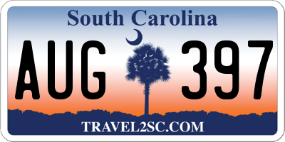 SC license plate AUG397