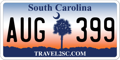 SC license plate AUG399