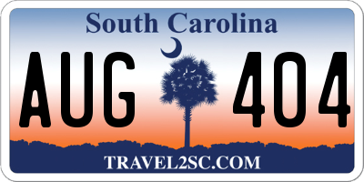 SC license plate AUG404
