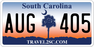 SC license plate AUG405