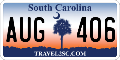 SC license plate AUG406