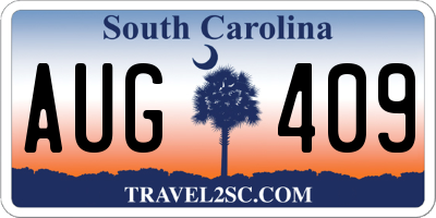SC license plate AUG409