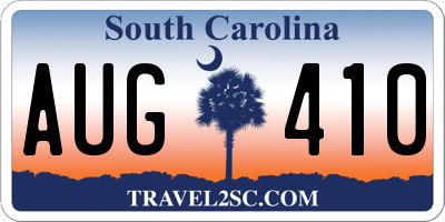 SC license plate AUG410