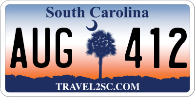 SC license plate AUG412