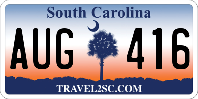 SC license plate AUG416