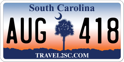 SC license plate AUG418