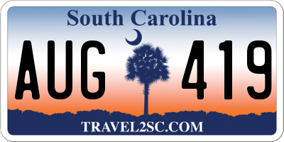 SC license plate AUG419