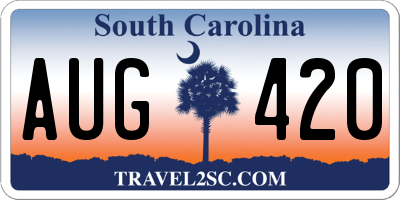 SC license plate AUG420