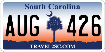 SC license plate AUG426