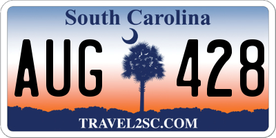 SC license plate AUG428