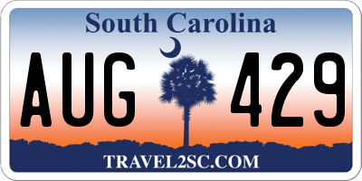 SC license plate AUG429