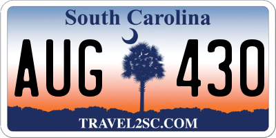 SC license plate AUG430