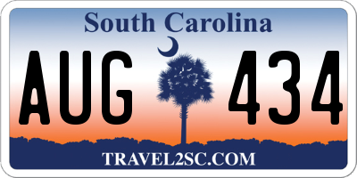 SC license plate AUG434