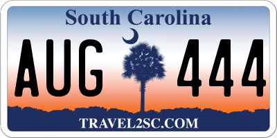 SC license plate AUG444