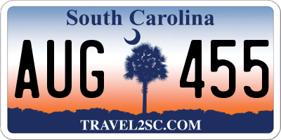 SC license plate AUG455