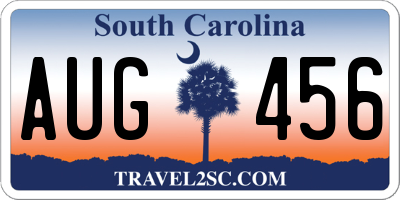 SC license plate AUG456
