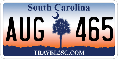 SC license plate AUG465