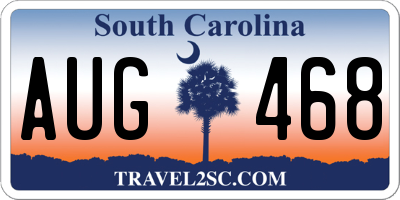 SC license plate AUG468
