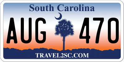 SC license plate AUG470
