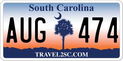 SC license plate AUG474