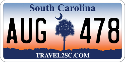 SC license plate AUG478