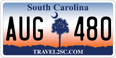 SC license plate AUG480