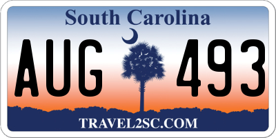 SC license plate AUG493