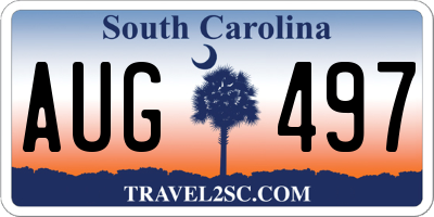 SC license plate AUG497