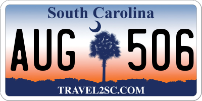 SC license plate AUG506
