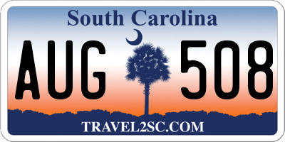 SC license plate AUG508