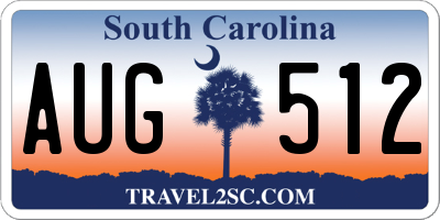 SC license plate AUG512