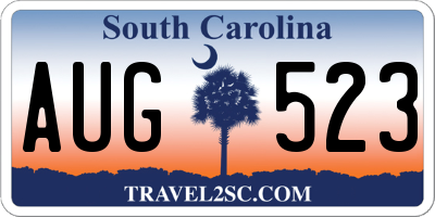 SC license plate AUG523