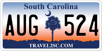 SC license plate AUG524
