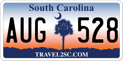 SC license plate AUG528