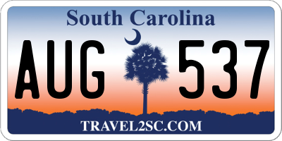 SC license plate AUG537
