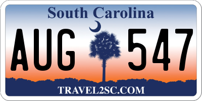 SC license plate AUG547