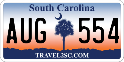 SC license plate AUG554