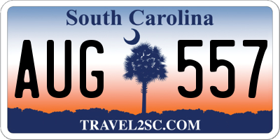 SC license plate AUG557